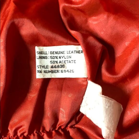 Vintage 80s Wilsons red fitted genuine leather jacket, small - Picture 7 of 8